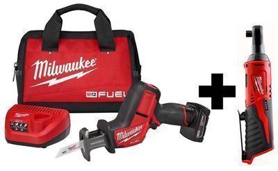 Milwaukee M12 FUEL 12V Brushless Hackzall Kit + M12 3/8 Ratchet