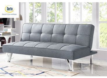 Serta Chelsea 3-Seat Multi-function Upholstery Fabric Sofa, Light Grey
