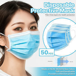 50 Pack Of Disposable 3-Ply Face Masks
