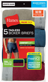 Hanes 5 Pack Men's Tagless Boxer Briefs (Assorted Colors)