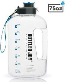 BOTTLED JOY 85oz Large Water Bottle, BPA Free, with Motivational Time Marker