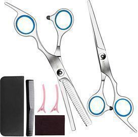 Krewey Stainless Steel Hair Cutting Kit w/ Comb and Case