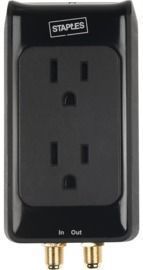Staples 2-Outlet 1500 Joule Surge Protector with Coax