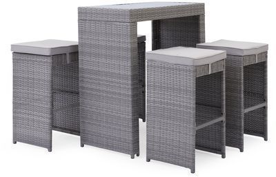 Coral Coast Pembrey Rattan 5 Piece Outdoor Bar Set