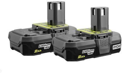 Ryobi 18-Volt ONE+ 2.0 Ah Lithium-Ion Compact Battery, 2pk