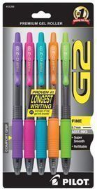 PILOT G2 Rolling Ball Gel Pens - 5pk