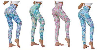 Women's Printed Yoga Pants - Floral High Rise