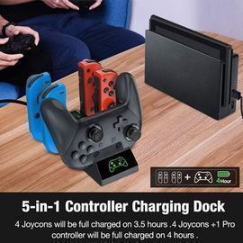 Charging Dock for Nintendo Switch Joy-Con, 5 in
1 Controller Charging Station