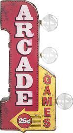 American Art Decor Vintage Arcade Games Sign
