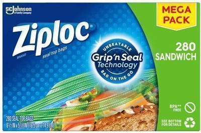 Ziploc Sandwich Bags, 280 Count
