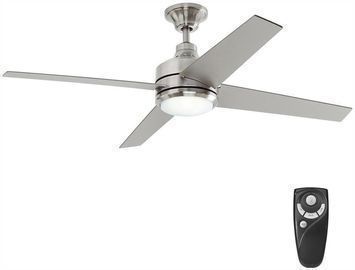 Mercer 52 Brushed Nickel Ceiling Fan with Light Kit and Remote