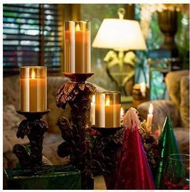 Flickering Glass Candle Set