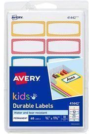 Avery Durable Labels for Kids Gear - 60ct