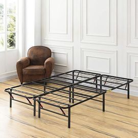 Hercules Black Heavy Duty Metal 14-Inch Platform Bed Frame - Queen
