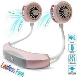 Mini Portable Neck Fan with USB Rechargeable LED Light