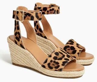 Calf Hair Espadrille Wedges