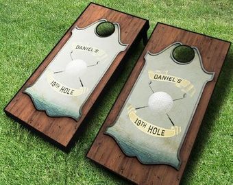 2' x 4' Personalized Golf Solid Wood Cornhole Board
