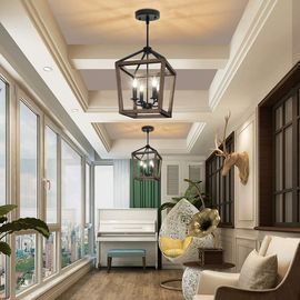KingSo 4-Light Chandelier Rustic Metal Pendant Light