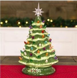 15 Pre-lit Hand Painted Ceramic Tabletop Tree