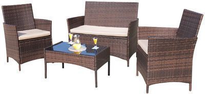 Walnew 4 PCS Outdoor Patio Conversation Furniture Set