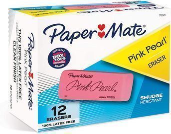 Paper Mate 12 Count Pink Pearl Erasers