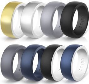 8 Pack Silicone Rings Wedding Bands