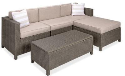 5-Piece Outdoor Wicker Patio Sectional Set