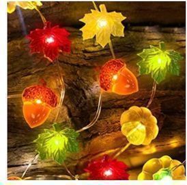 3D Pumpkins, Maple Leaves & Acorns String Lights