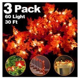 LED Fall Leaves Garland - 3 Pack