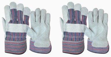 Blue Hawk Large Men's Leather Gloves - 2 Pairs