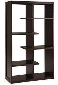 Simpli Home 60 in. Dark Chestnut Brown Wood 4-shelf Accent Bookcase