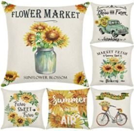 Sunflower 18x18 Pillow Covers - 6 Pack