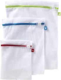 Whitmor Color Coded Zippered Mesh Wash Bags 3-Piece Set