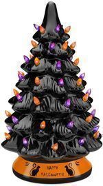 Pre Lit 15 Ceramic Halloween Tree