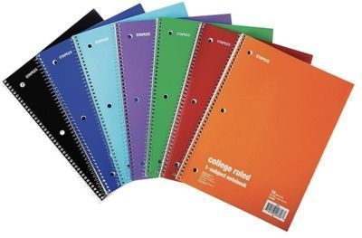Staples 1-Subject Notebook, 8 x 10.5, College Ruled, 70 Sheets
