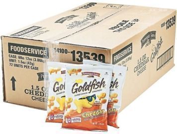 72 Pack Pepperidge Farm Goldfish Crackers, Cheddar, 1.5 Oz