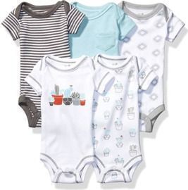 5pk Unisex Baby Organic Cotton Bodysuits