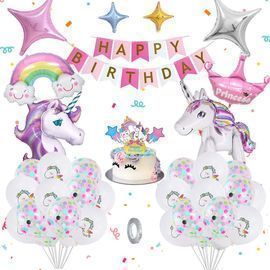 Unicorn Birthday Balloons With DIY Cake Topper