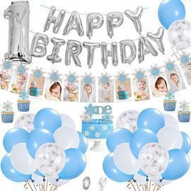 1st Snowflake Birthday Balloon Decorations