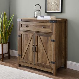 30 Farmhouse Barn Door Accent Cabinet by Welwick Designs