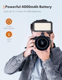 TaoTronics Portable LED Video Light w/ Built in 4000mAh Rechargeable Battery