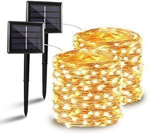 BHCLIGHT 72ft 200LED Solar String Lights, 2pk