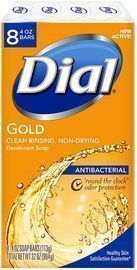 Dial 8 Pack of Antibacterial Bar Soap, Gold, 4 Ounce