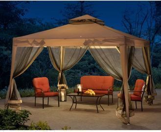 Sunjoy 10-Ft. Hampton Steel Gazebo w/ Netting