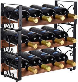 Rustic 3 Tier Stackable Wine Rack
