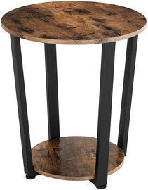 KingSo Round End Table 2-Tier Industrial Side Table