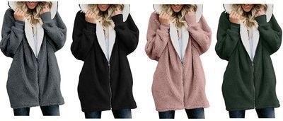 Women's Long Sleeve Fleece Hooded Parka