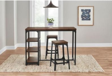 StyleWell Black Metal 3 Piece Dining Set