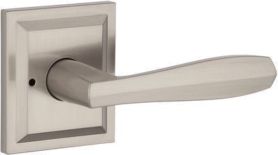 Baldwin Torrey Pines Privacy Lever for Bedroom, Bathroom Door Handle (Satin Nickel)