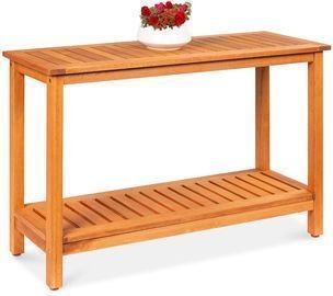 48 2-Shelf Wood Console Table Storage Organizer w/ Natural Finish